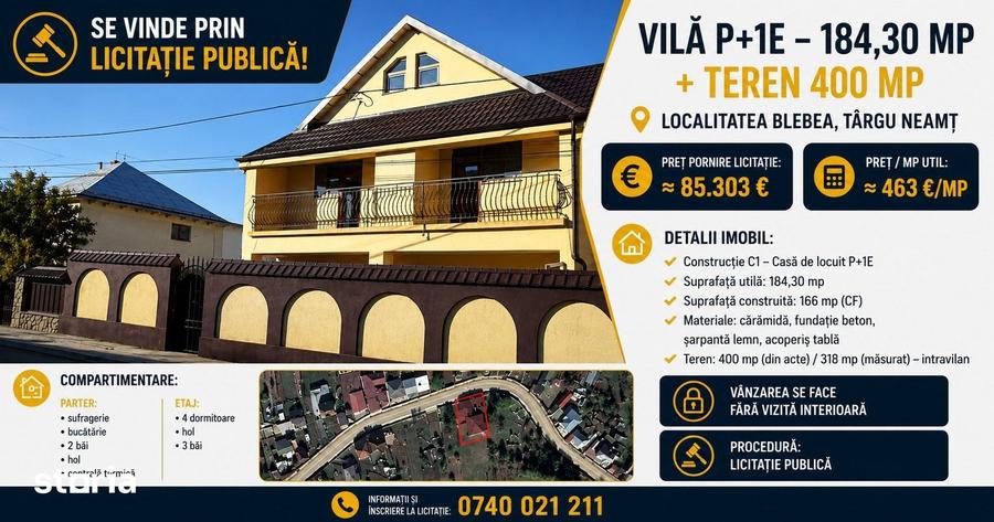Casă cu 4 camere cu Teren 400 Mp în Central