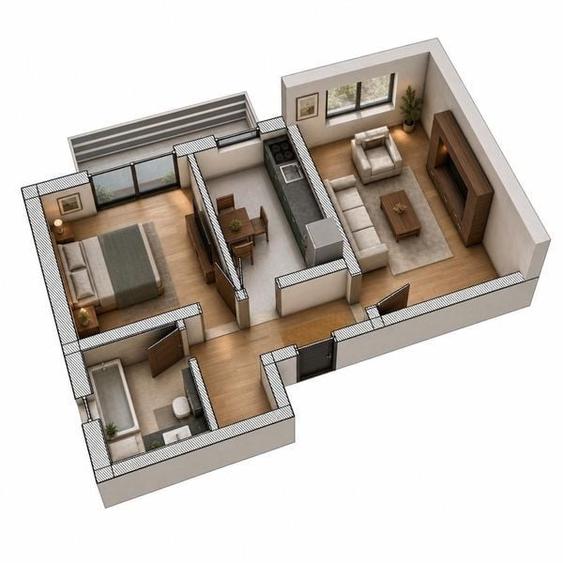Apartament cu 2 camere în Valea Adâncă