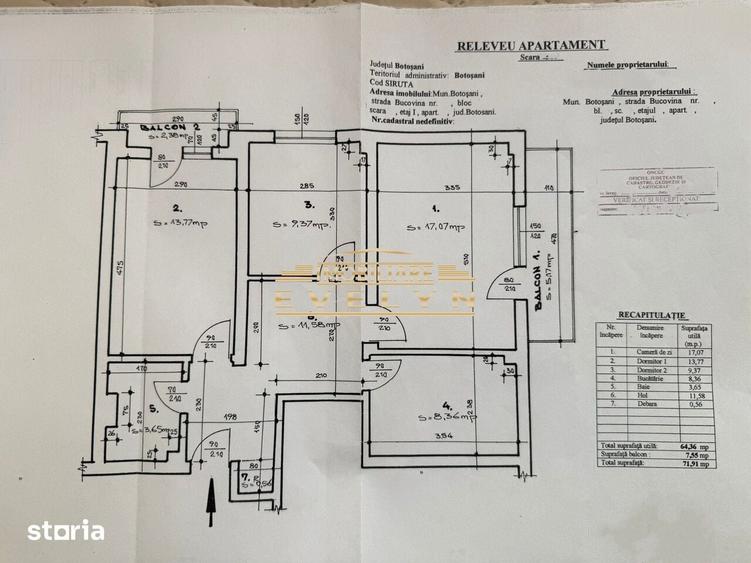 Apartament cu 3 camere decomandat în Central
