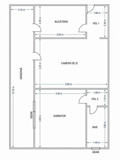 Apartament cu 2 camere semidecomandat, mobilat în Chișoda