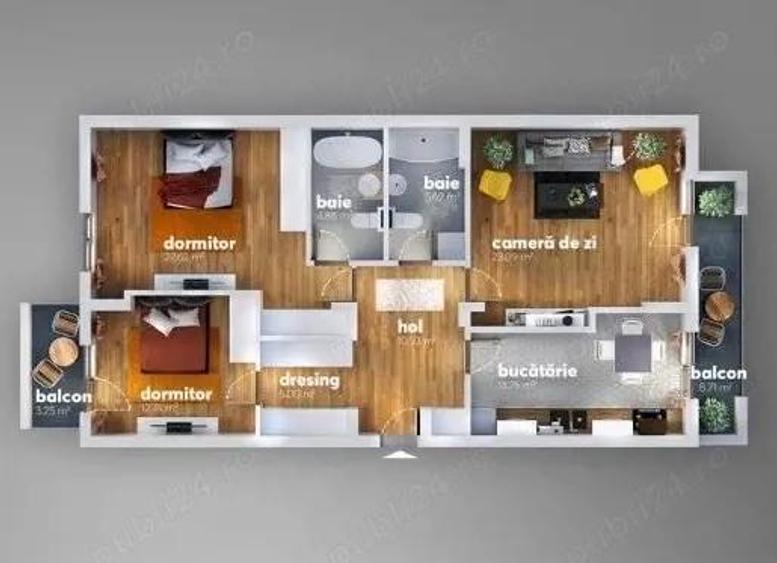 Apartament cu 3 camere decomandat în Apărătorii Patriei
