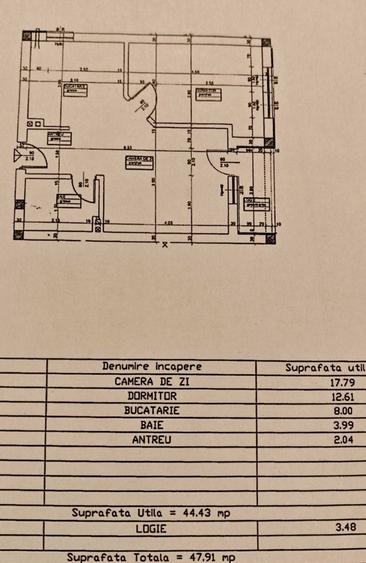 Apartament cu 2 camere decomandat în Florești