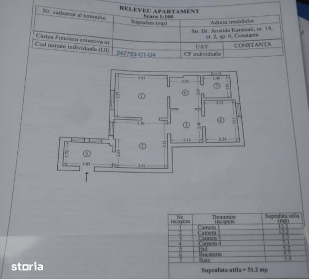 Apartament cu 3 camere nedecomandat în Peninsula