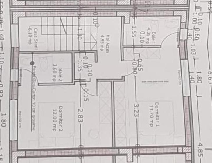 Duplex cu 3 camere cu Canalizare în Industriilor