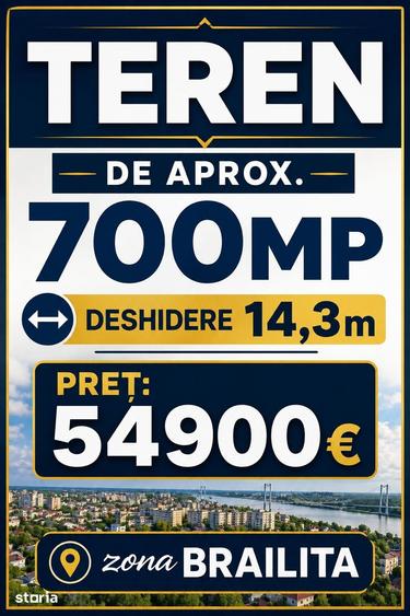 Teren 700mp zona Pod Brailita - 1