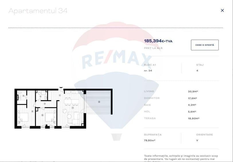 Apartament cu 3 camere în Țiglari