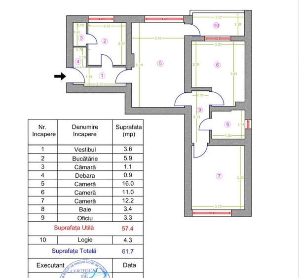 Apartament-3 camere,Domenii-bd Ion Mihalache - 12