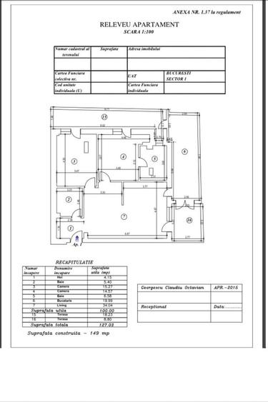 Apartament cu 3 camere în Aviației