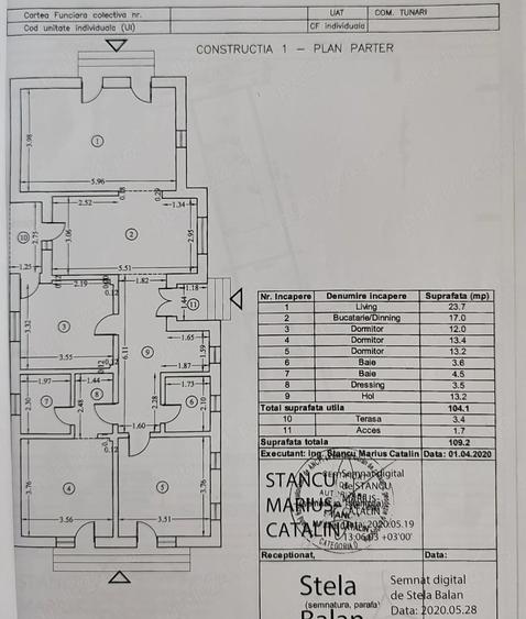 Casă cu 4 camere cu Teren 411 Mp în Tunari