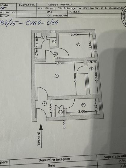 Apartament cu 2 camere semidecomandat în Rolast