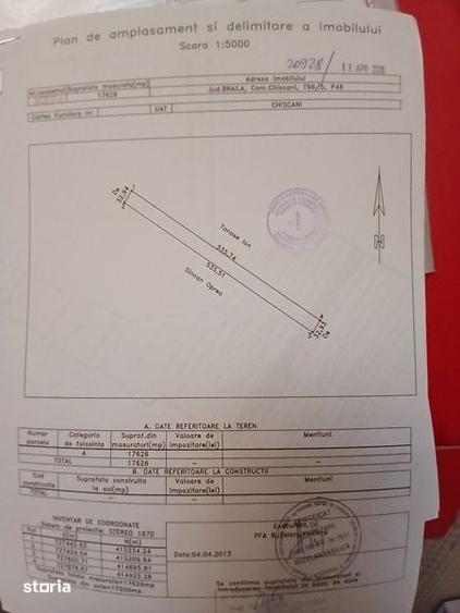 Teren de 32600 mp, în Chiscani