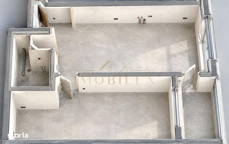 Apartament 2 camere, semifinisat, bloc nou, zona Bmw-Vivo