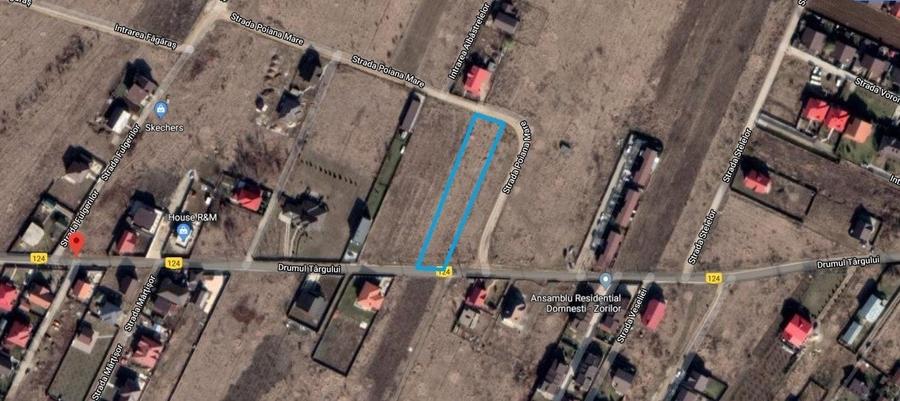 Teren Construcții intravilan de 1220 mp, în Domnești
