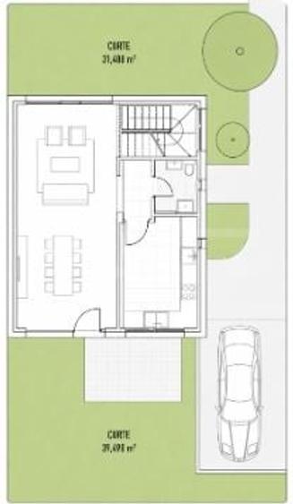 Duplex cu 4 camere cu Canalizare în Bună Ziua