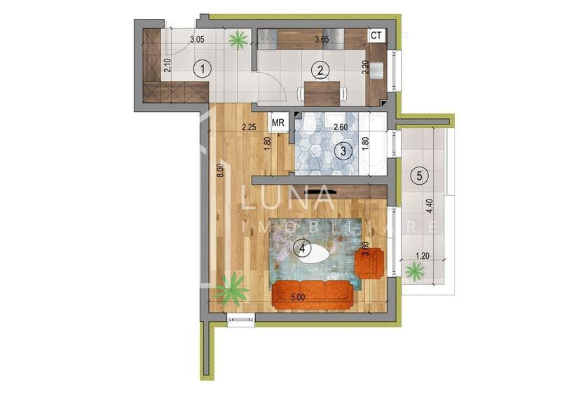 Apartament cu 2 camere în Sânpetru — fotografia 3