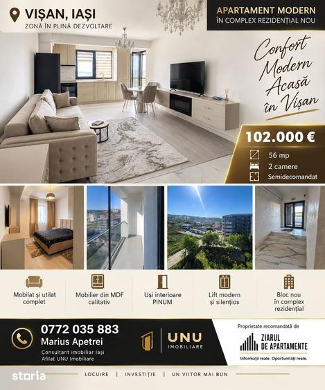 Apartament cu 2 camere semidecomandat în Bârnova