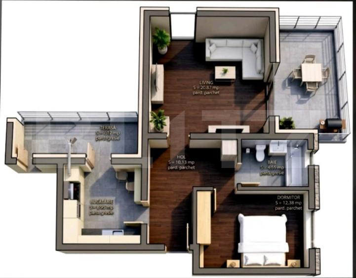 Apartament cu 2 camere decomandat în Nord
