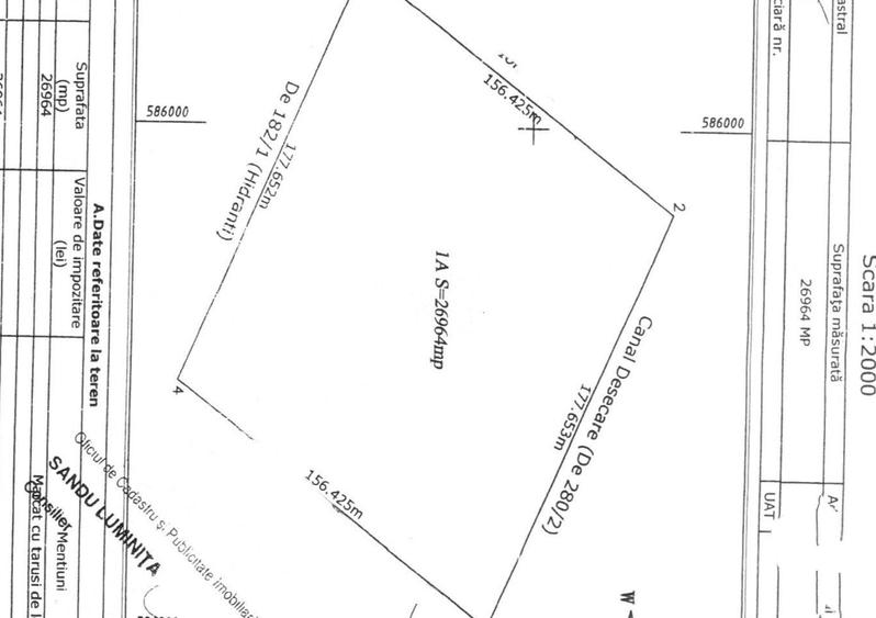 Teren Construcții intravilan de 26964 mp, în Exterior Sud