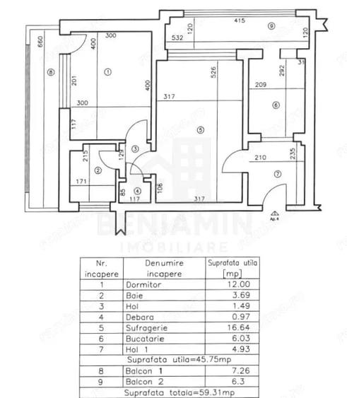 Apartament cu 2 camere semidecomandat în Valea Rosie