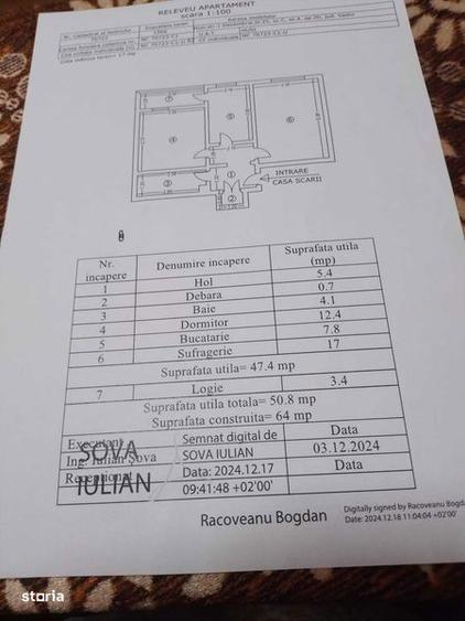 Apartament cu 2 camere decomandat în Central
