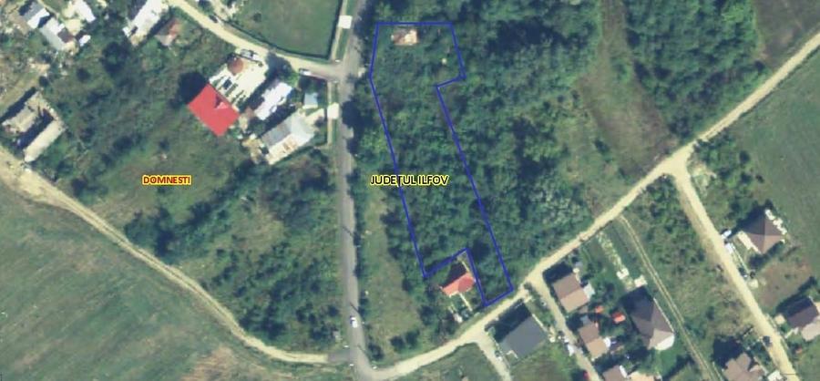 Teren Domnesti/Teghes, 3.126 mp, casa demolabila, dubla deschidere, comision 0% - 1
