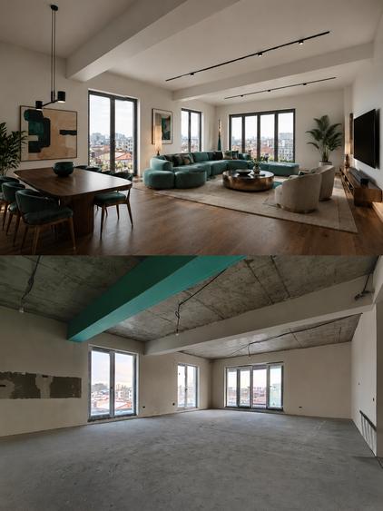 Penthouse cu 4 camere decomandat în Crângași