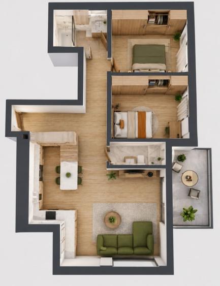 Apartament 3 camere 77.79 mp in Cluj zona Centrala - 3