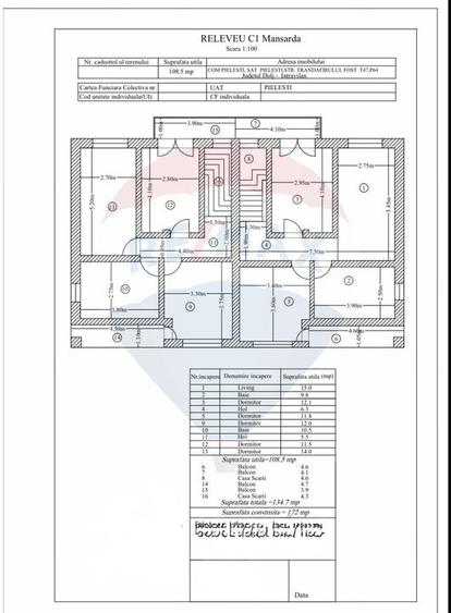 Duplex cu 8 camere cu Teren 495 Mp în Exterior Est