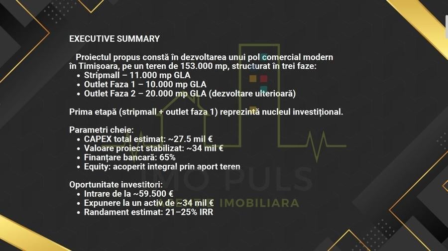 Teren Construcții intravilan de 152995 mp, în Exterior Nord