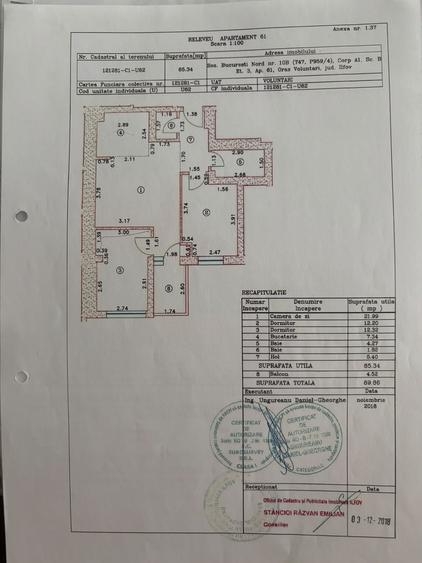 Apartament cu 3 camere decomandat în Nord