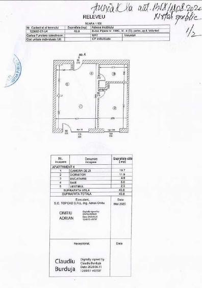 Apartament cu 2 camere semidecomandat în Ostratu