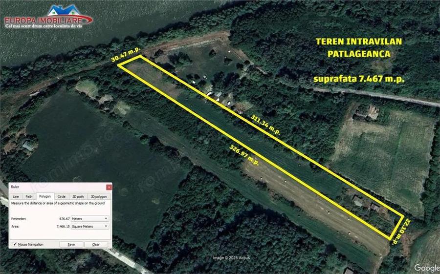 Teren de 7467 mp, în Pătlăgeanca