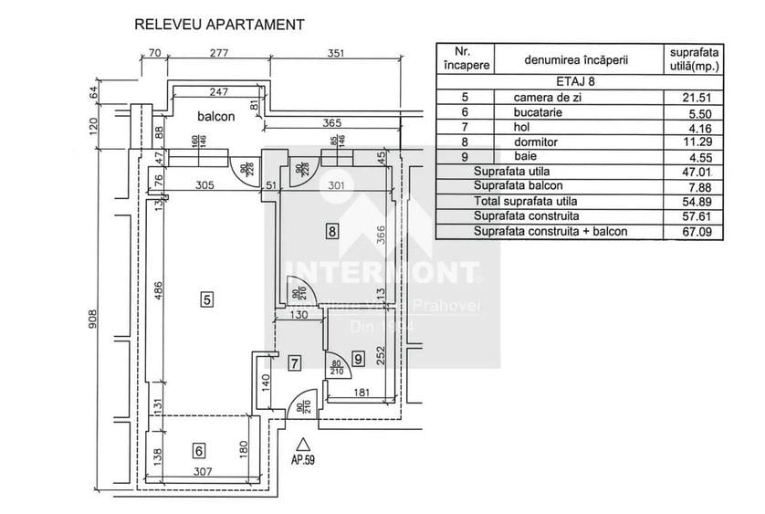 Apartament cu 2 camere în Central