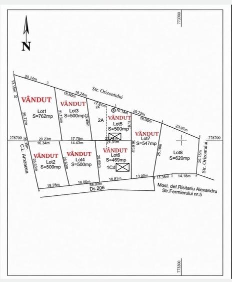 Teren Construcții intravilan de 620 mp, în Amzacea