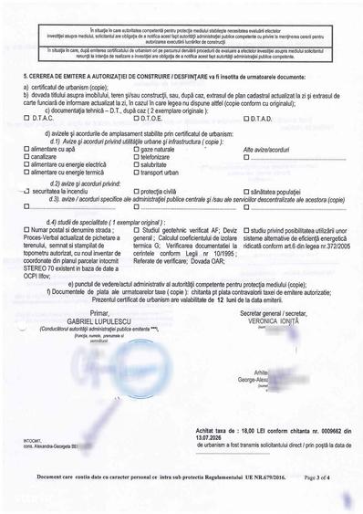 Teren de 1048 mp, în Central