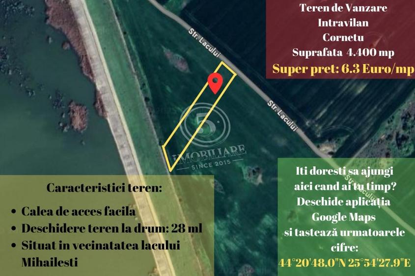 Teren agricol intravilan de 4472 mp, în Cornetu