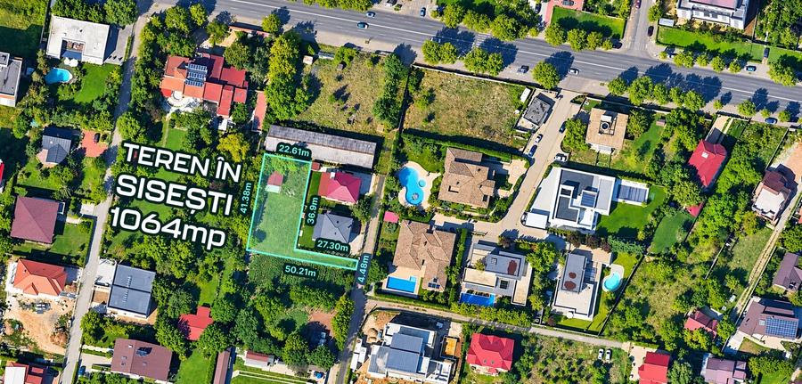 Teren Construcții intravilan de 1064 mp, în Sisești