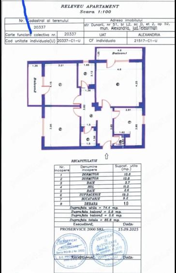 Apartament cu 3 camere decomandat în Central