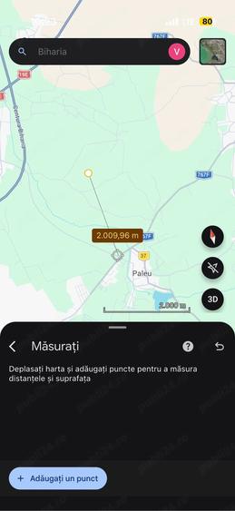 Teren de 3000 mp, în Centura