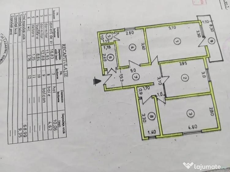 Apartament cu 3 camere decomandat în Unirea