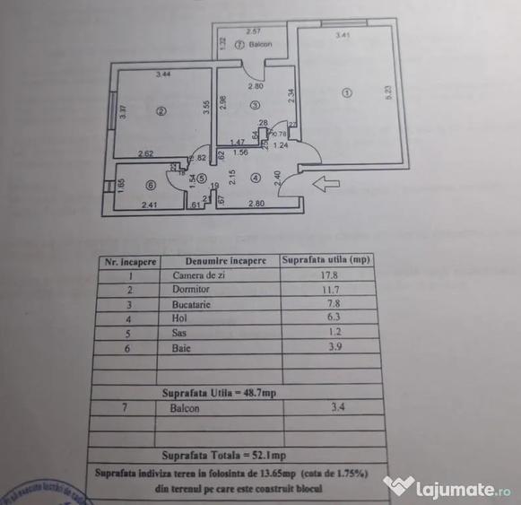 Apartament cu 2 camere decomandat în Buzaului