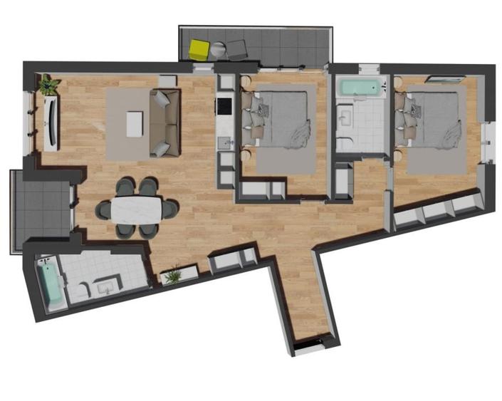 TVA inclus! Apartament de 3 camere semifinisat, 87,89 mp, zona Razoare VIEW - 14