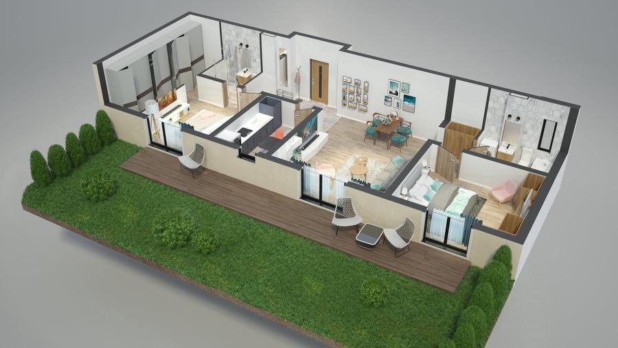 Apartament cu 3 camere decomandat în Plopi