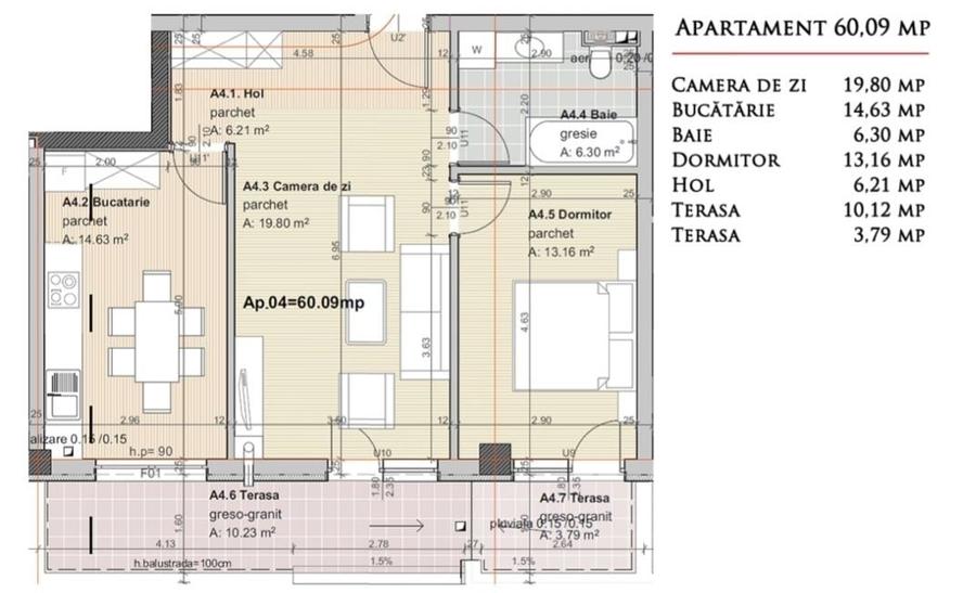 Apartament cu 3 camere decomandat în Dosu Bricii