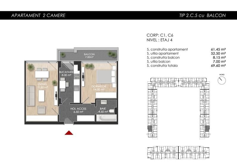 Apartament 2 Camere CU PARCARE INCLUSA - 1