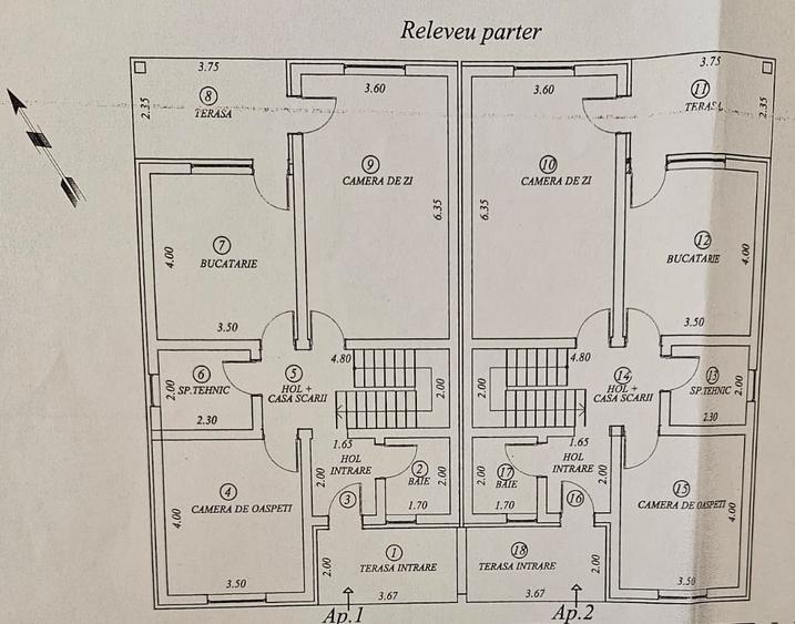 Duplex cu 5 camere cu Canalizare în Dumbrăvița