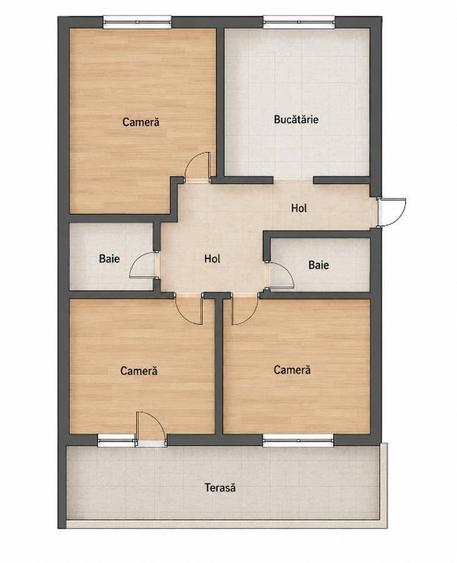 Apartament cu 3 camere decomandat în Mărăști