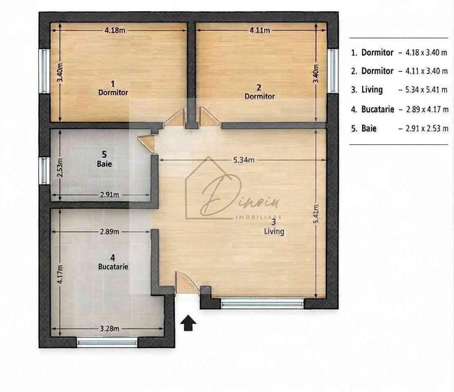 Casă individuală cu 3 camere cu Canalizare în Central