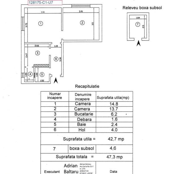 Apartament cu 2 camere nedecomandat în Copou