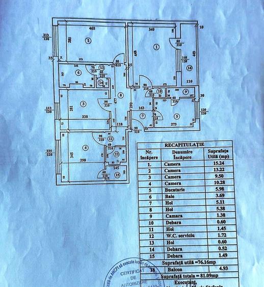 Apartament cu 4 camere decomandat, mobilat în Titan